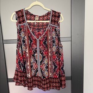 Bila Floral Sleeveless Top  Multicolor w peplum XXL